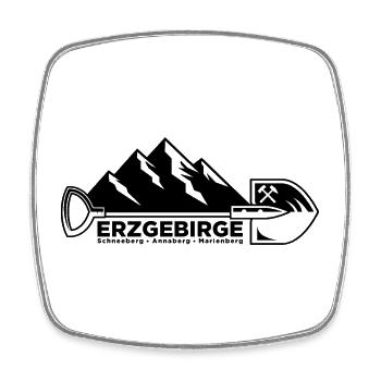 Erzgebirge Saxony Mining Miners - Magnet carré - blanc - Devant