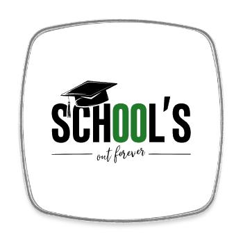 Schulabschluss Abschlussfeier School`s Out Forever - Square fridge magnet - white - Front