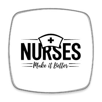 Nurses Krankenschwester Arzthelferin Spruch Zitat - Viereckiger Kühlschrankmagnet - Weiß - Vorne