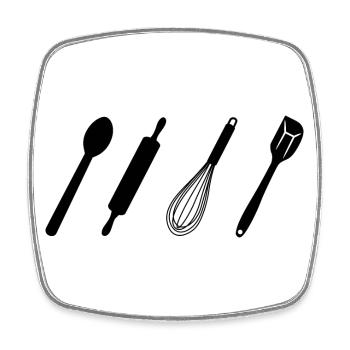 Baking Tools - Square fridge magnet - white - Front