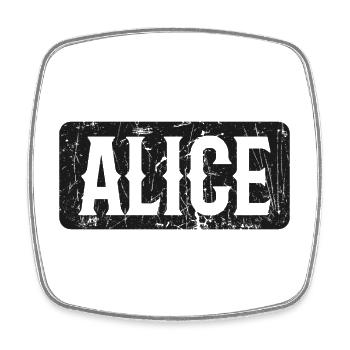 Alice Devise Dire Femme Prénom - Magnet carré - blanc - Devant