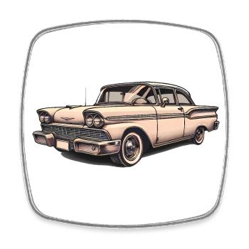 Oldtimer Oldtimer Illustration - Viereckiger Kühlschrankmagnet - Weiß - Vorne
