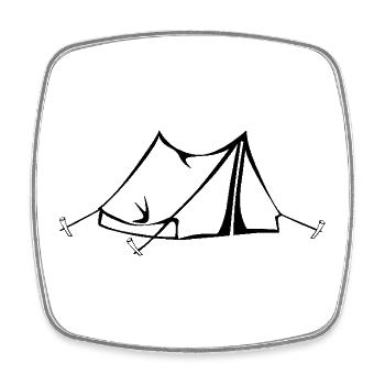 Tente de camping-car Camping Ourdoor - Magnet carré - blanc - Devant