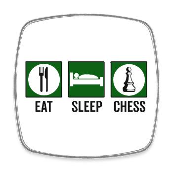 Eat Sleep Chess Chess Quote - Square fridge magnet - white - Front