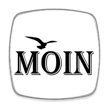Moin Motiv mit Möwe - Nordsee - Viereckiger Kühlschrankmagnet - Weiß - Vorne