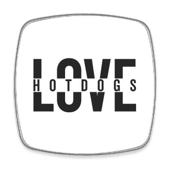 Love Hotdogs Fast Food Statement - Viereckiger Kühlschrankmagnet - Weiß - Vorne