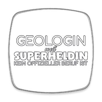 Geologist Superheroine Geology - Square fridge magnet - white - Front