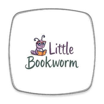 Petit rat de bibliothèque - Lesewurm Bücherwurm - Magnet carré - blanc - Devant