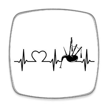 Cornemuse Heartbeat Cornemuse Instrument de musique - Magnet carré - blanc - Devant