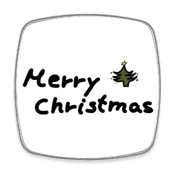 Joyeux Noël Weihnachten - Magnet carré - blanc - Devant