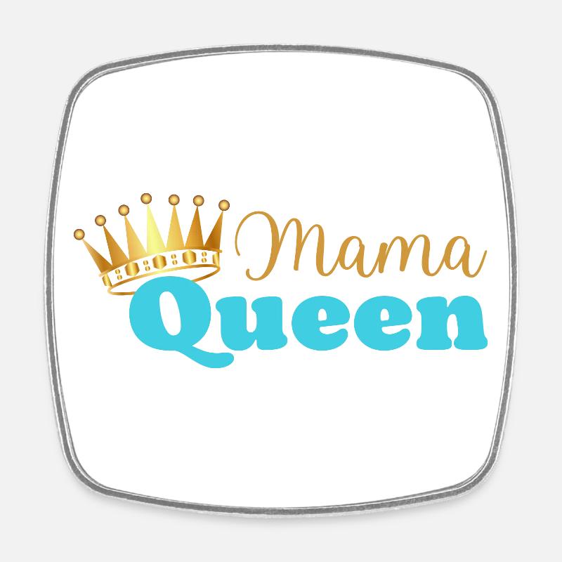 Mama queen - mom queen - Mother's Day gift - Square fridge magnet - white