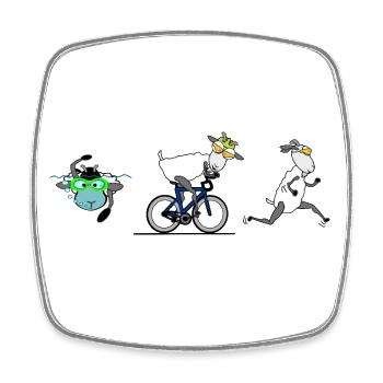 Triathlon - Viereckiger Kühlschrankmagnet - Weiß - Vorne