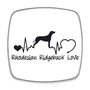 Rhodesian Ridgeback mit Herzschlag - Viereckiger Kühlschrankmagnet - Weiß - Vorne