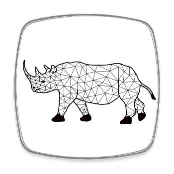 Rhinoo GeomeTRIX - Viereckiger Kühlschrankmagnet - Weiß - Vorne
