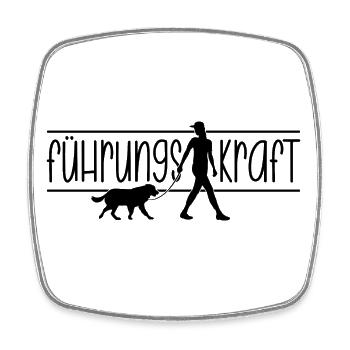 Führungskraft Frau Hund Gassi gehen Frauchen - Viereckiger Kühlschrankmagnet - Weiß - Vorne