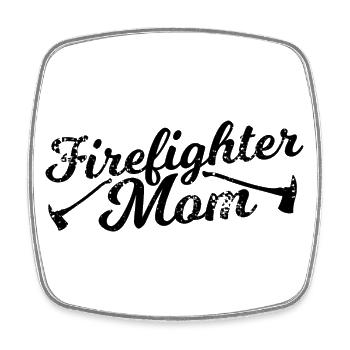 Firefighter Mom - Square fridge magnet - white - Front
