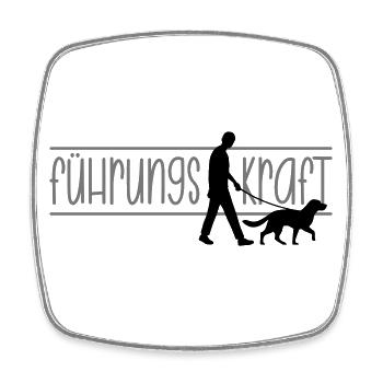 Führungskraft Mann Hund Gassi gehen Herrchen - Viereckiger Kühlschrankmagnet - Weiß - Vorne