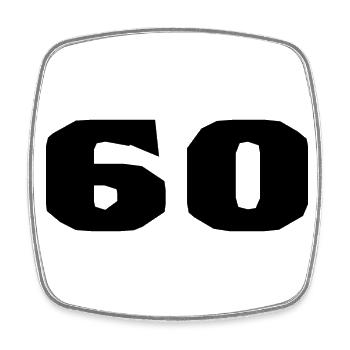 60. 60 YEARS. 60th ANNIVERSARY. 60TH BIRTHDAY. - Square fridge magnet - white - Front