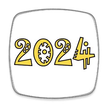2024. CHRISTMAS. YEAR. ANNIVERSARY. RETIREMENT. DAD - Square fridge magnet - white - Front