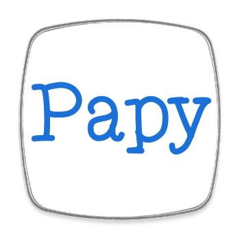 PAPY. FÊTE DES PÈRES. BONNE FÊTE PAPY. JE T'AIME. - Magnet carré - blanc - Devant