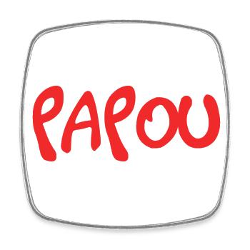 PAPOU. PAPA. FÊTE DES PÈRES. BONNE FÊTE PAPA - Magnet carré - blanc - Devant