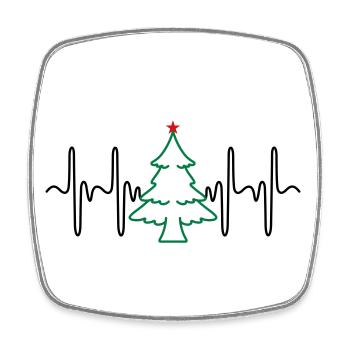 Sapin de Noël Heartbeat (couleurs modifiables) - Magnet carré - blanc - Devant