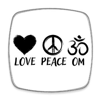 Amour Paix Om – Conception de Symbole Spirituel - Magnet carré - blanc - Devant