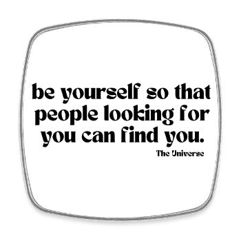 Be Yourself – Sei echt & sichtbar Design - Viereckiger Kühlschrankmagnet - Weiß - Vorne