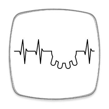 EKG und Euter - Viereckiger Kühlschrankmagnet - Weiß - Vorne