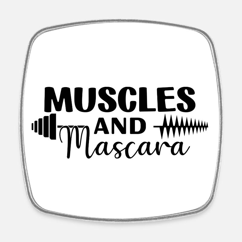 Muscle et mascara - Magnet carré - blanc