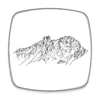 Bischofsmütze, Gosaukamm Salzkammergut Berge Alpen - Viereckiger Kühlschrankmagnet - Weiß - Vorne