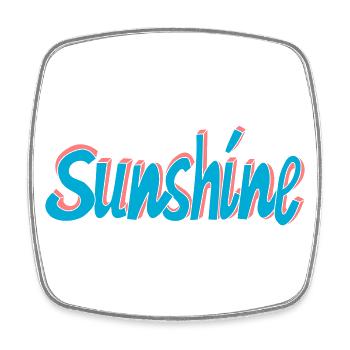 Sunshine - Viereckiger Kühlschrankmagnet - Weiß - Vorne