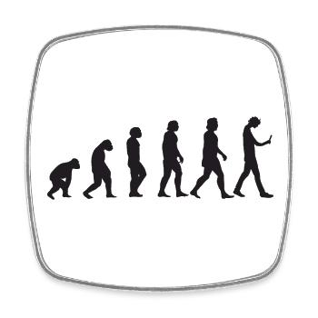 Menschliche Evolution bis zur Smartphonesucht - Viereckiger Kühlschrankmagnet - Weiß - Vorne