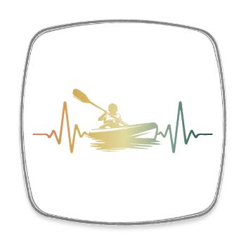 Heartbeat Kayaking - Square fridge magnet - white - Front