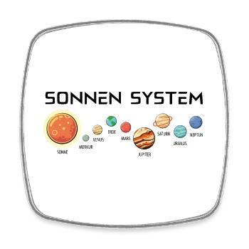 Sonnensystem - Planeten in Reihe - Viereckiger Kühlschrankmagnet - Weiß - Vorne