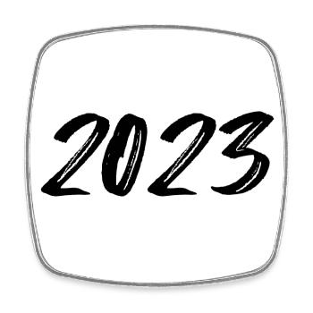 2023 weiß Silvester Neujahr - Viereckiger Kühlschrankmagnet - Weiß - Vorne