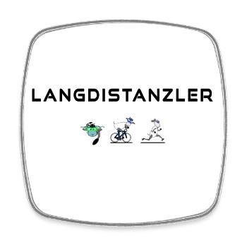 Triathlon Langdistanz - Viereckiger Kühlschrankmagnet - Weiß - Vorne