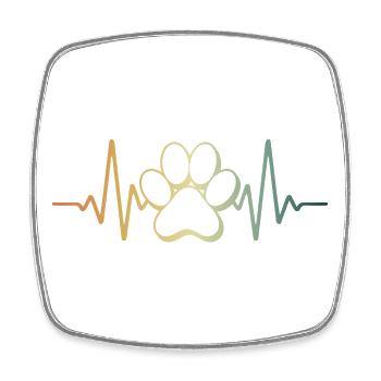 Heartbeat Dog's Paw Dog Love - Square fridge magnet - white - Front