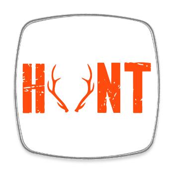 Hunt - Viereckiger Kühlschrankmagnet - Weiß - Vorne