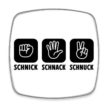 Schere Stein Papier | Farbe änderbar - Viereckiger Kühlschrankmagnet - Weiß - Vorne