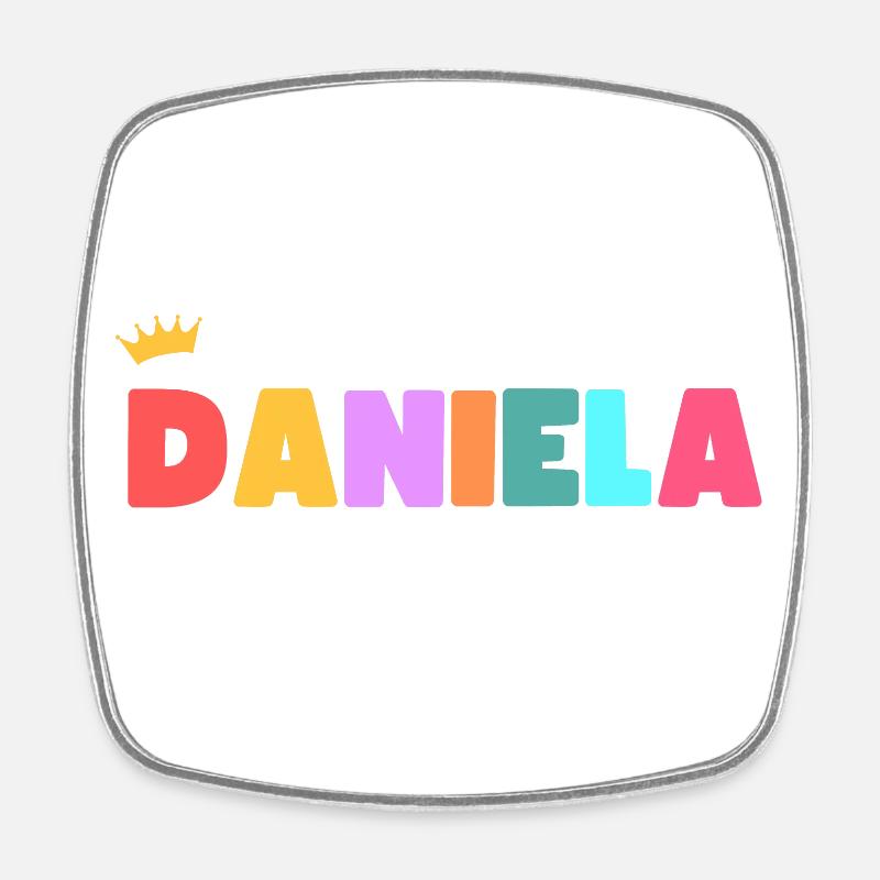 Daniela! Customizable - Square fridge magnet - white