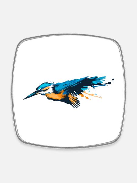 Eisvogel - Wächter der Flüsse - Viereckiger Kühlschrankmagnet - Weiß
