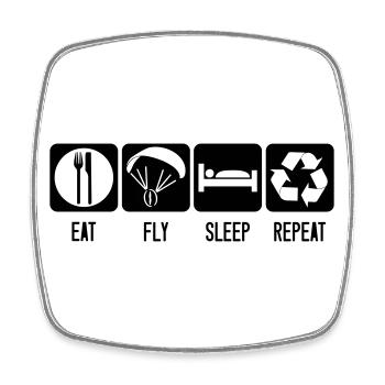 Paramoteur Eat Fly Sleep Repeat - Paramoteur Blanc - Magnet carré - blanc - Devant