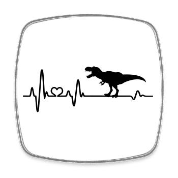 Herzschlag Dinosaurier T-Rex Tyrannosaurus Dino - Viereckiger Kühlschrankmagnet - Weiß - Vorne