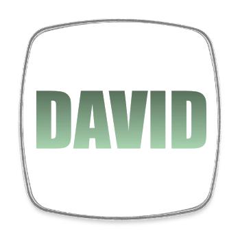 Vorname: David grün - Viereckiger Kühlschrankmagnet - Weiß - Vorne