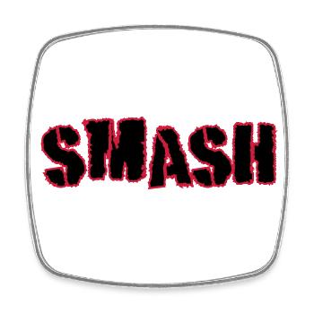 Smash - Square fridge magnet - white - Front