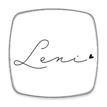 Name Leni - Viereckiger Kühlschrankmagnet - Weiß - Vorne