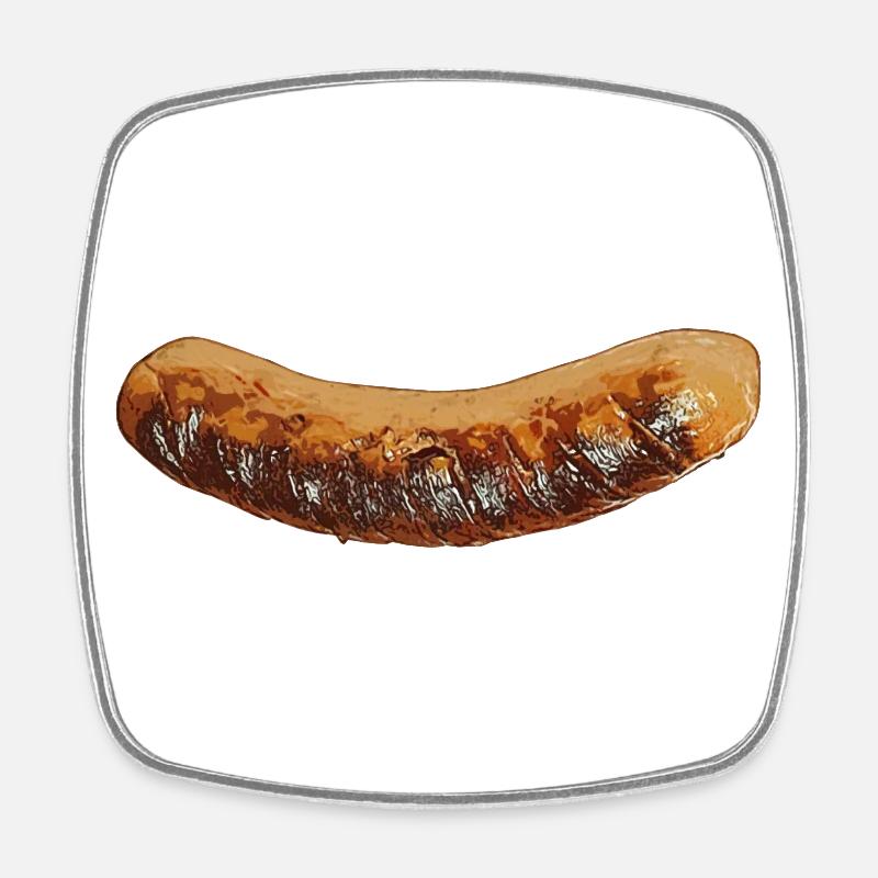 Bratwurst - Viereckiger Kühlschrankmagnet - Weiß
