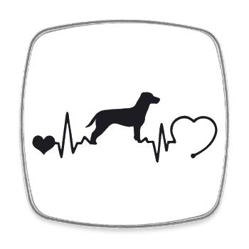 Jack Russell Terrier mit Herzschlag - Viereckiger Kühlschrankmagnet - Weiß - Vorne