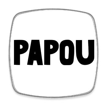 PAPOU. PAPA. FÊTE DES PÈRES. BONNE FÊTE PAPA - Magnet carré - blanc - Devant